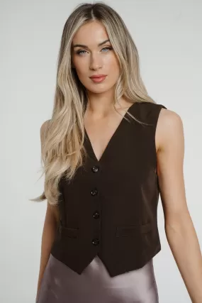 Cathy Waistcoat In Dark Brown