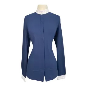 Cavalleria Toscana L/S Jersey 'Elegant Embroidery' Competition Shirt in Ocean Blue - Women's XL