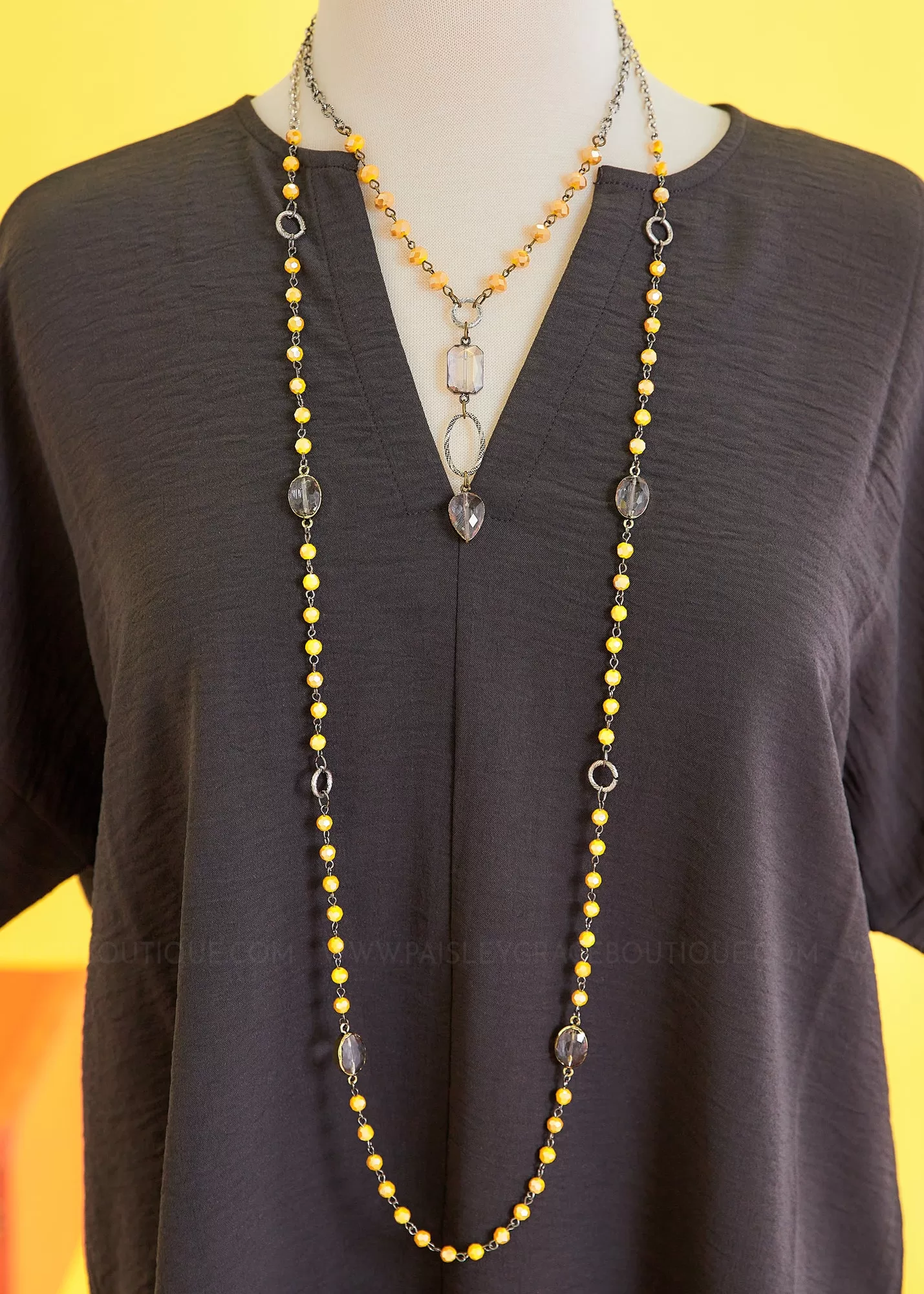 Celine Long Beaded Necklace