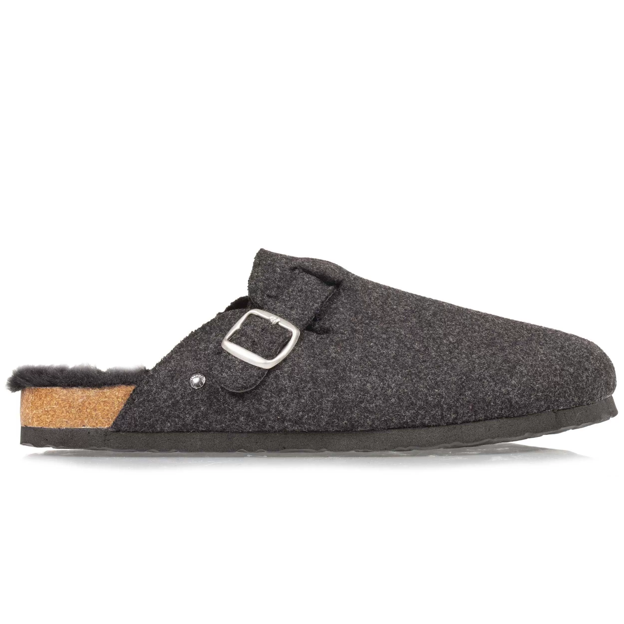 Chaussons sabots Homme Gris Chiné Liège