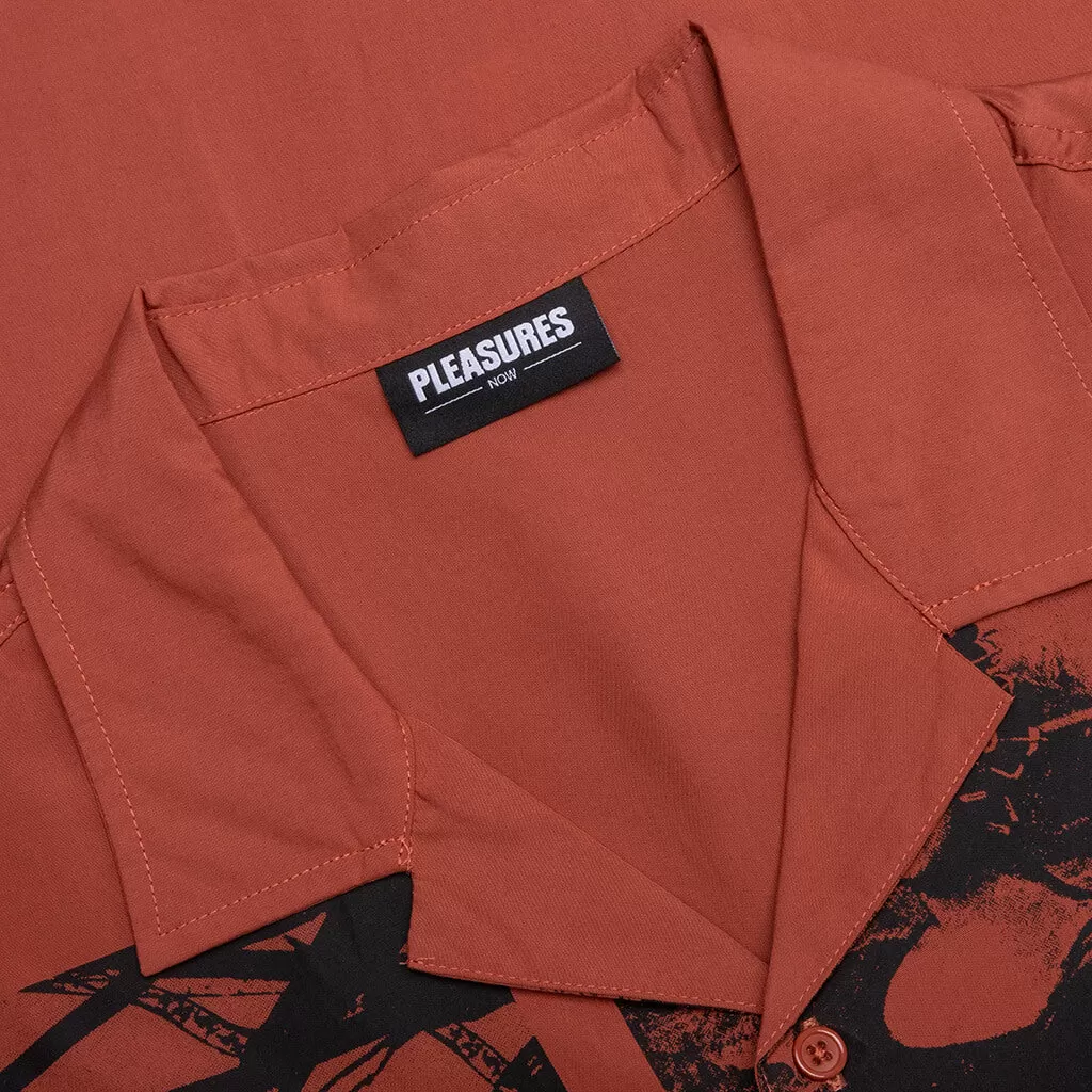 Choices Camp Collar Button Down - Orange