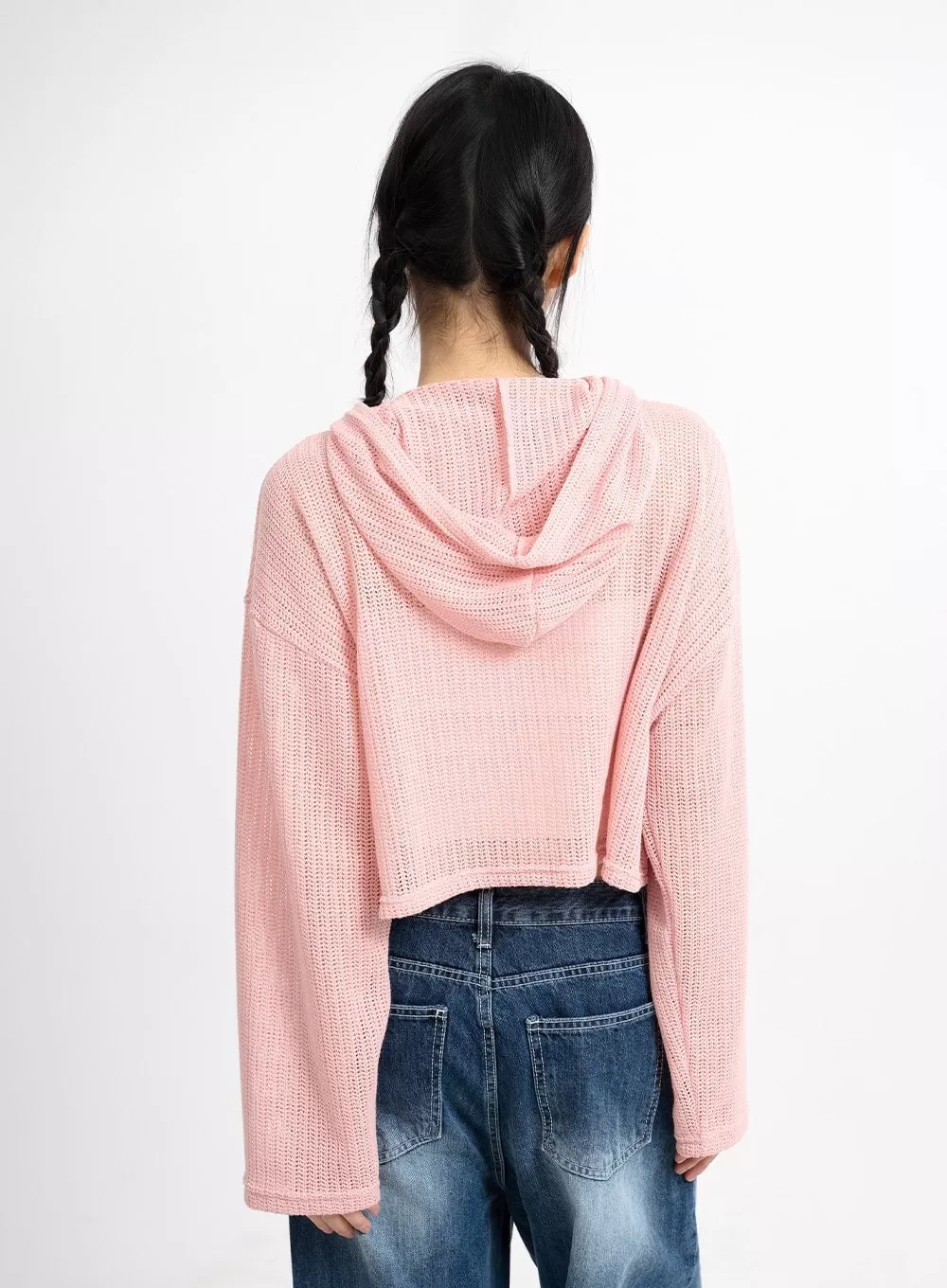 Cozy Hollow Out Cropped Hoodie CM415