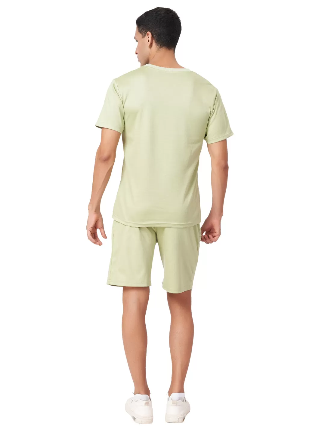 Creamy Green T-shirt And Shorts Co-Ord Set