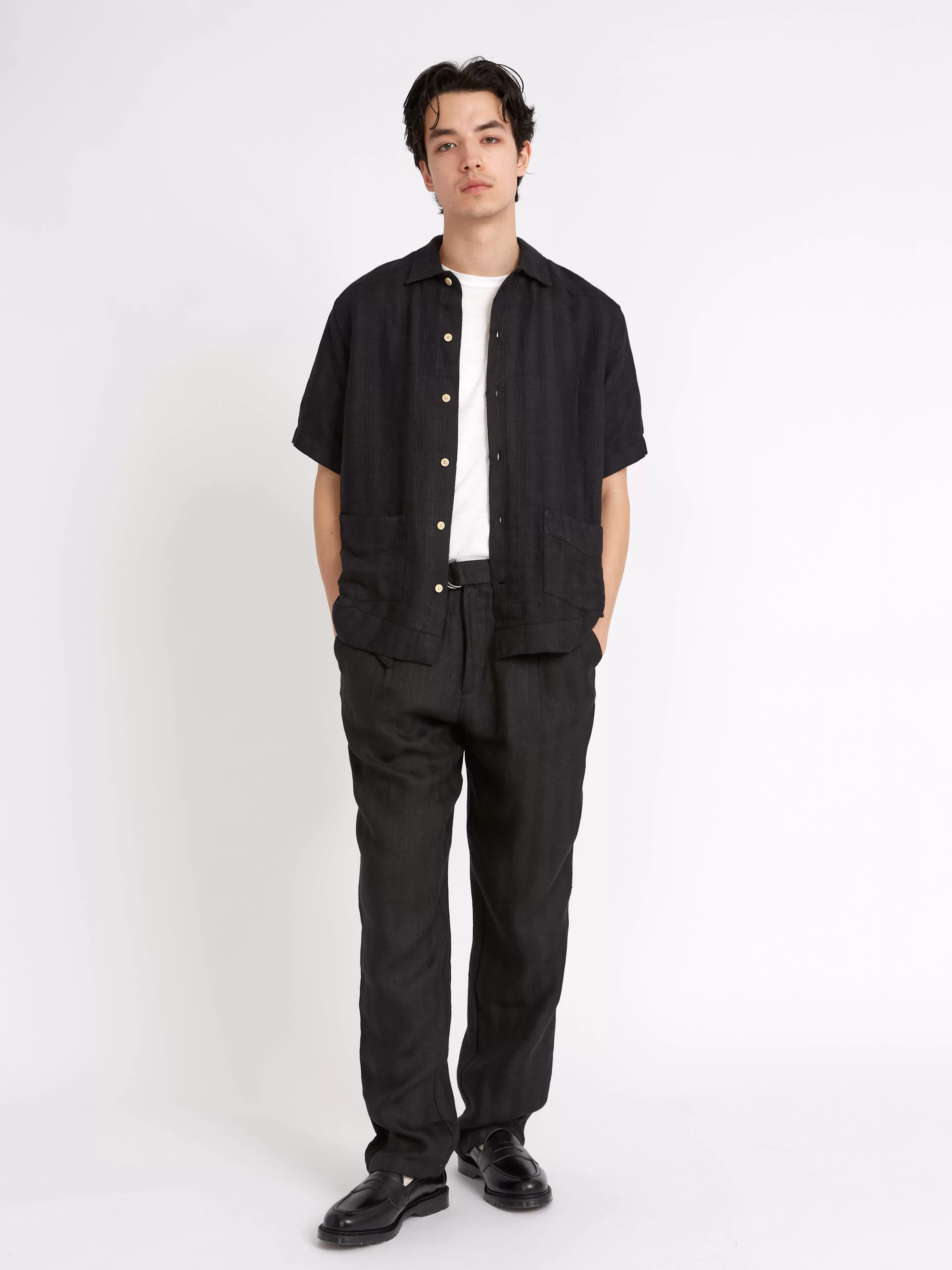 Cuban Short Sleeve Shirt Arnold Black