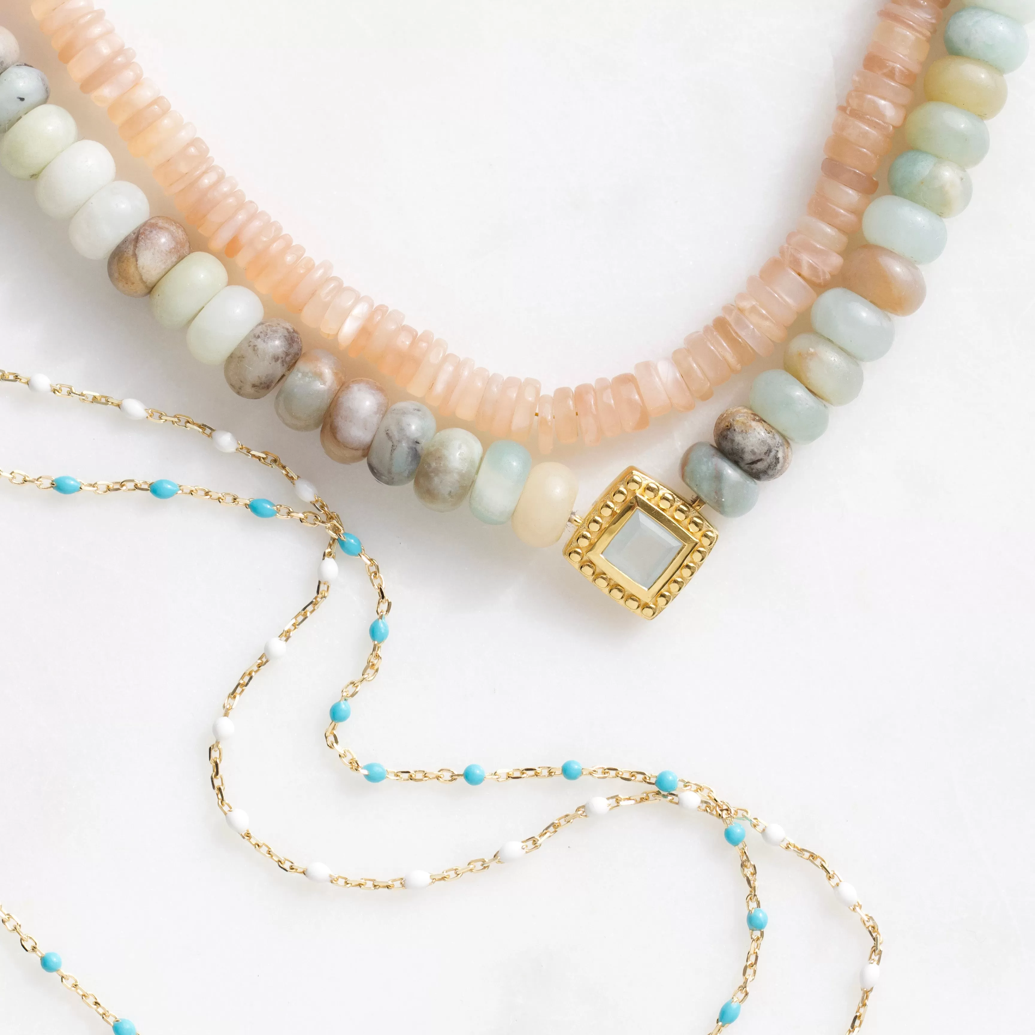 Dainty Enamel Bead Necklace