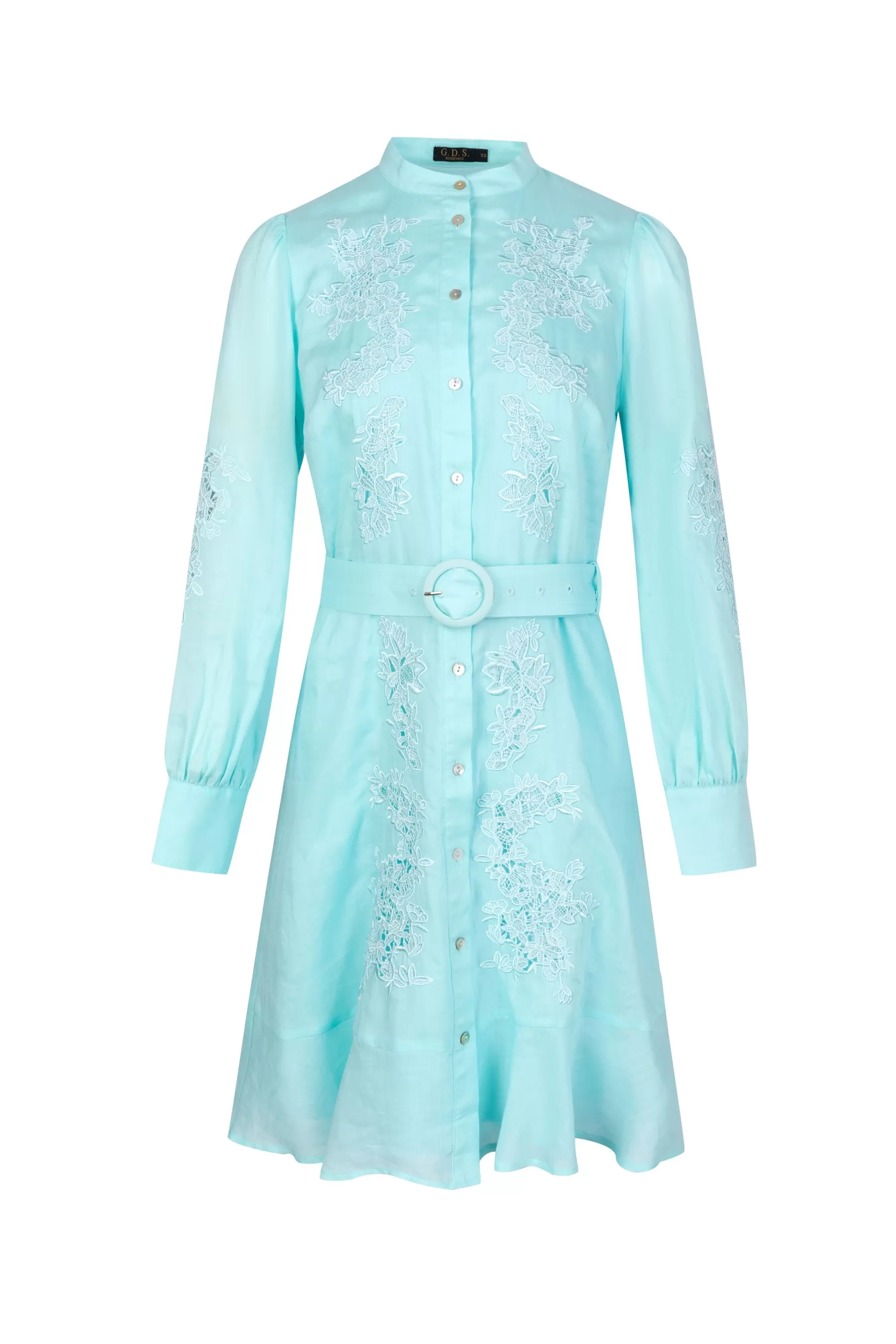 Denize Mini Embroidered Dress - Aqua - GDS