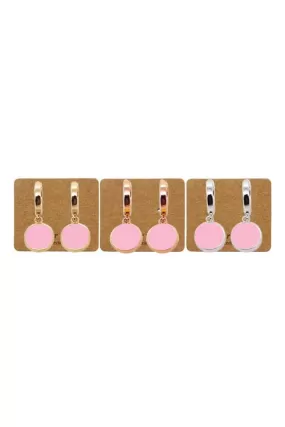 Ear Mints 9mm Enamel Huggie | Rose Gold/Pink