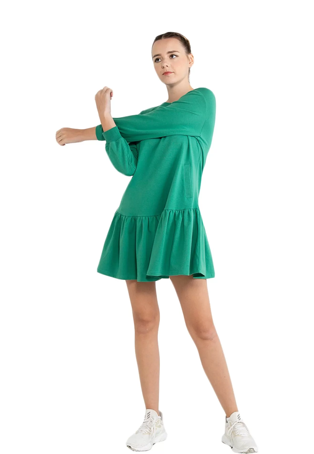 ELLE Active Long Sleeves Fit & Flare Hemline Dress