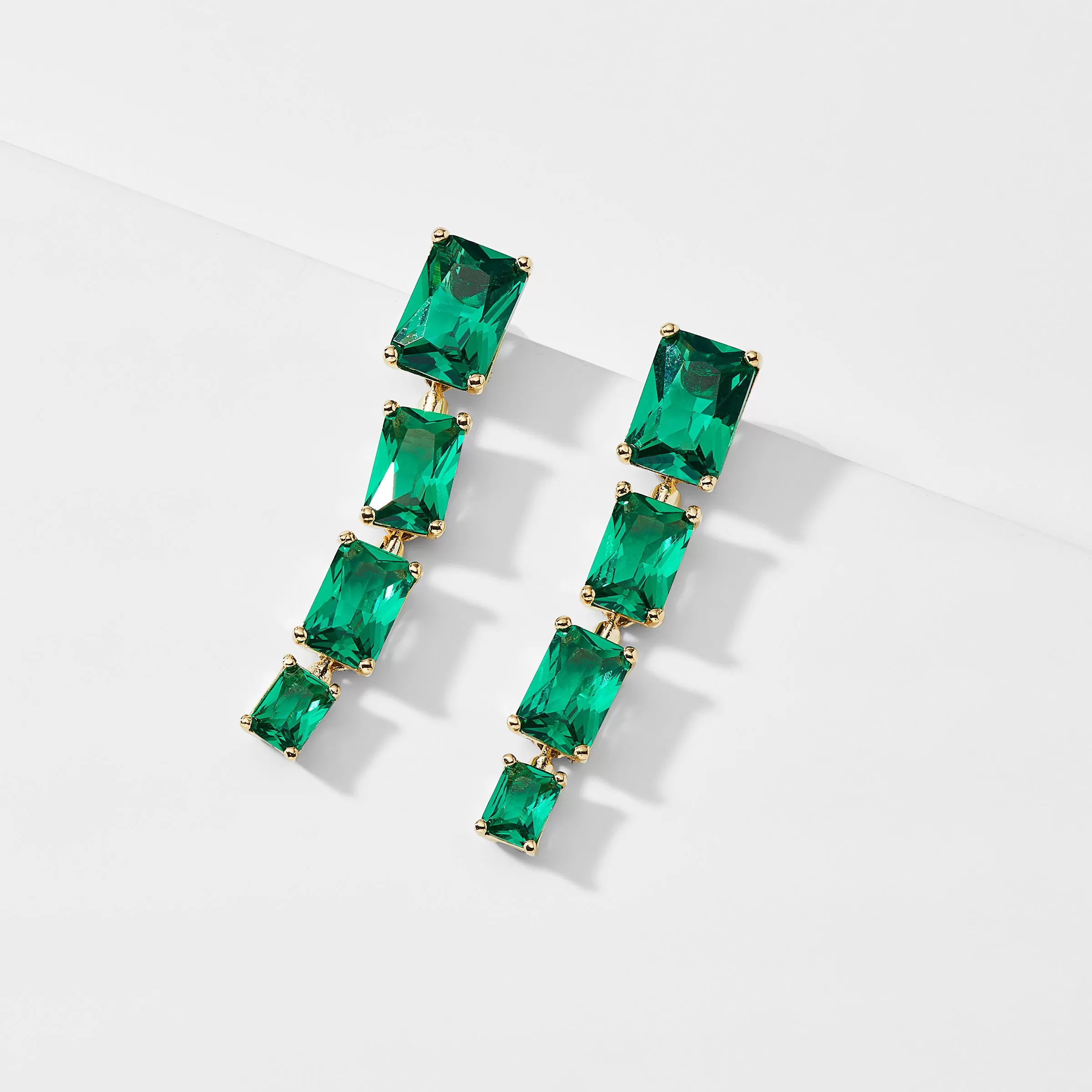 EMERALD ISLE GREEN LINEAR EARRINGS