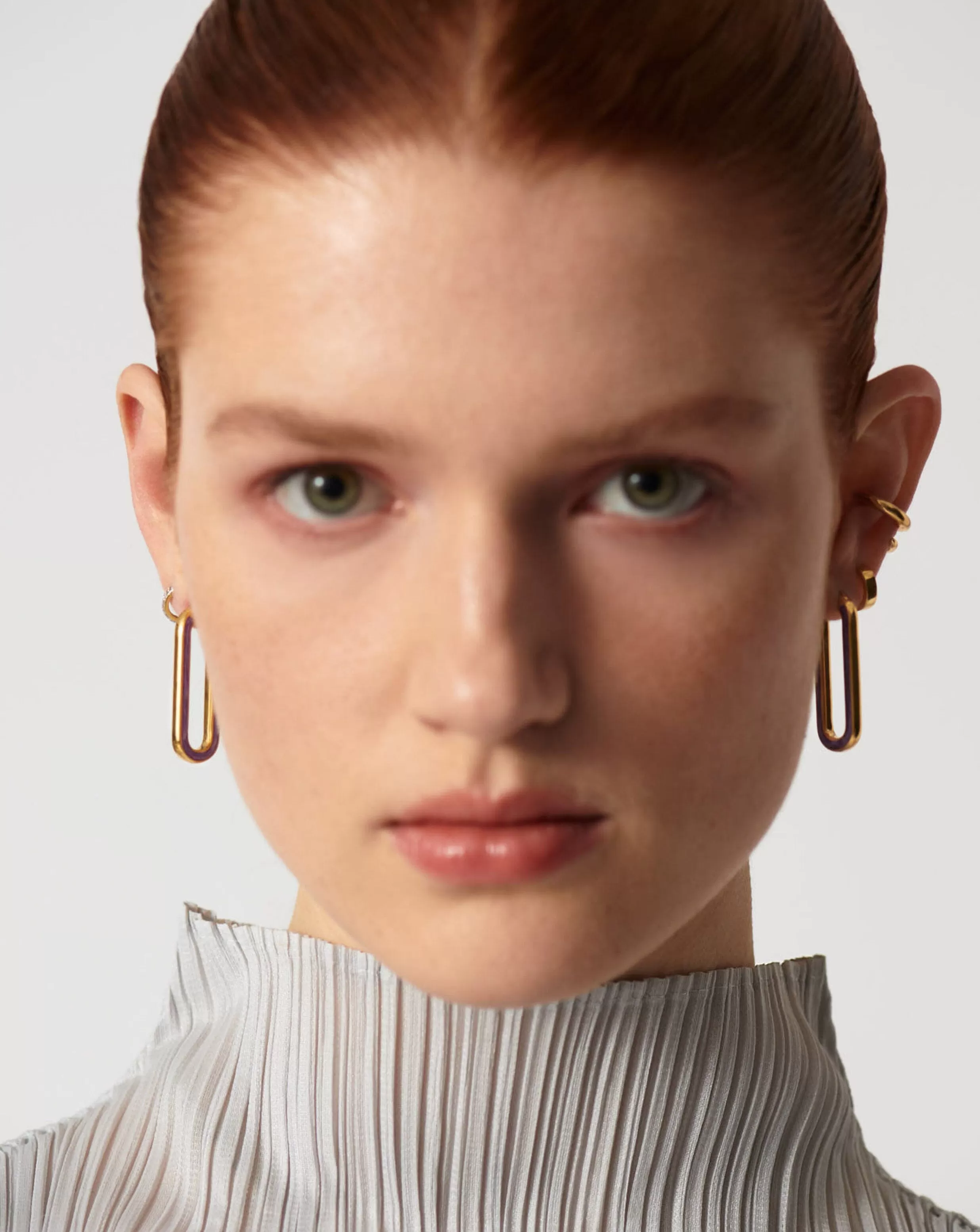 Enamel Haze Ovate Large Hoop Earrings