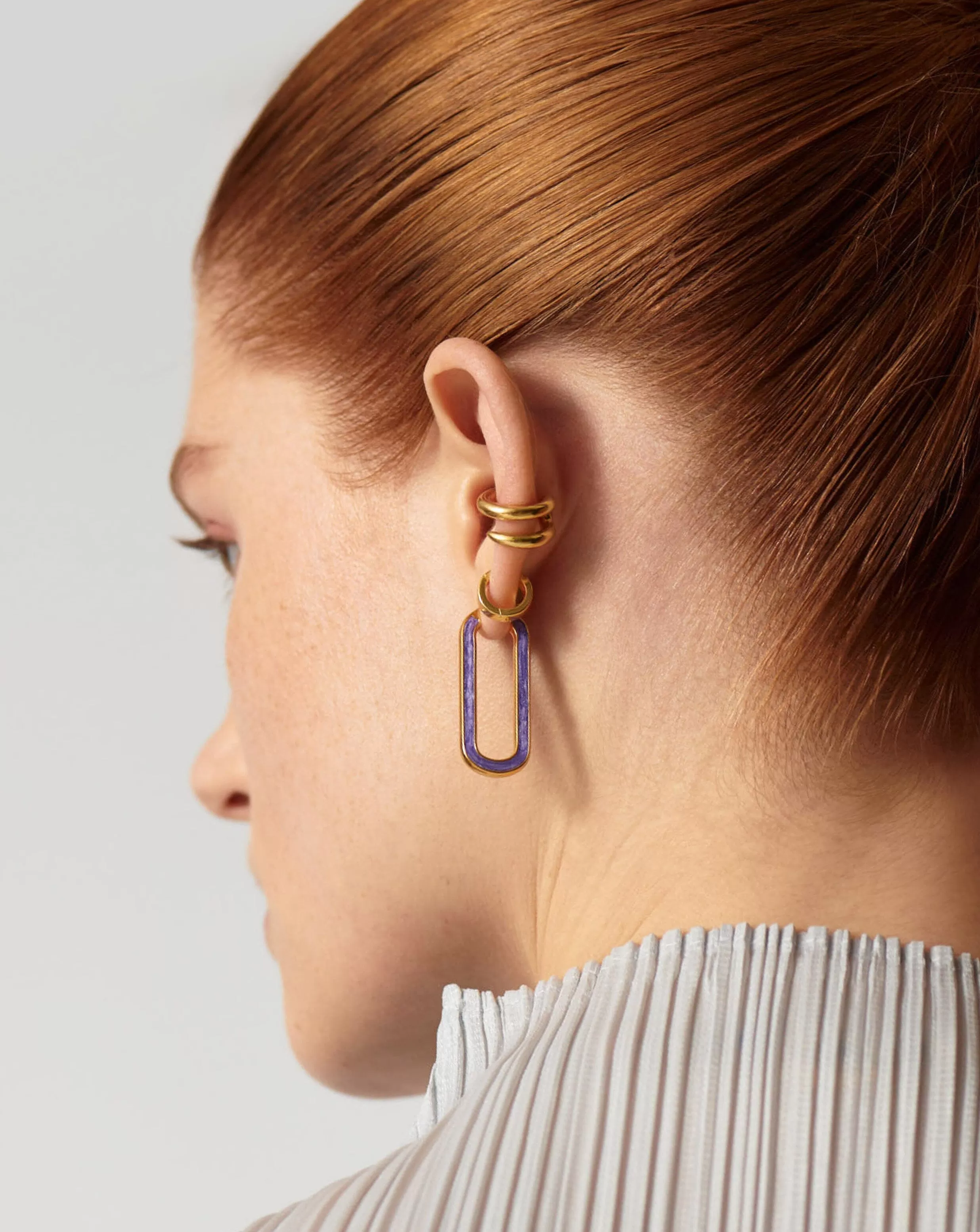 Enamel Haze Ovate Large Hoop Earrings