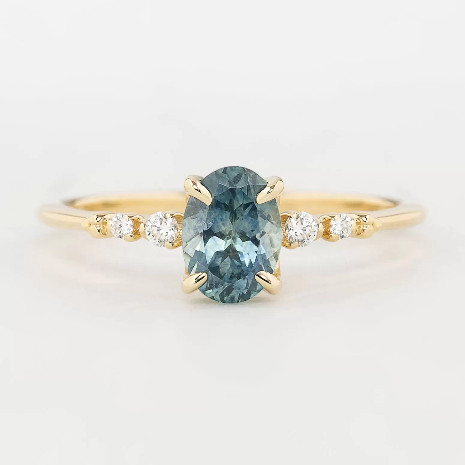 Estel Luxe Ring - 1.12ct Blue Green Montana Sapphire (One of a kind)