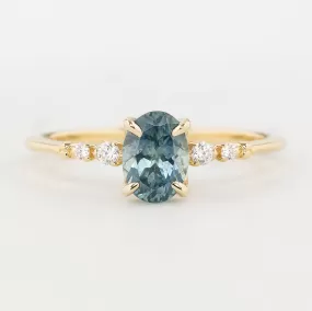 Estel Luxe Ring - 1.12ct Blue Green Montana Sapphire (One of a kind)