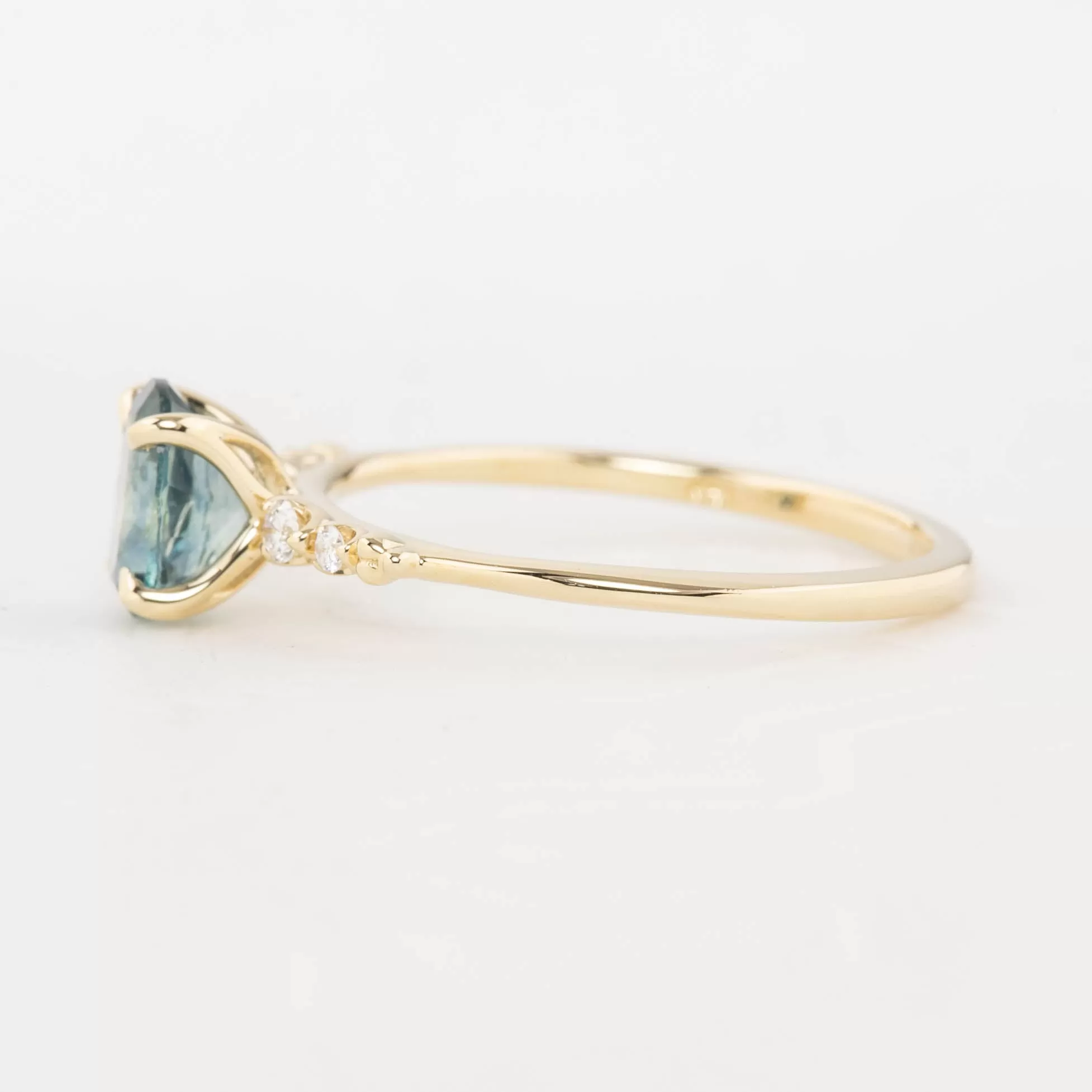 Estel Luxe Ring - 1.12ct Blue Green Montana Sapphire (One of a kind)