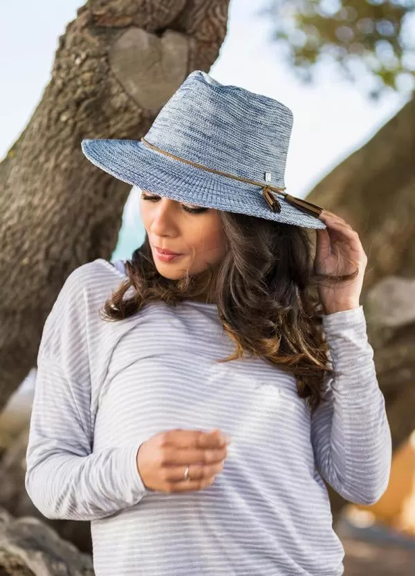 Evoke Hat Ladies Caroline Fedora Light Blue