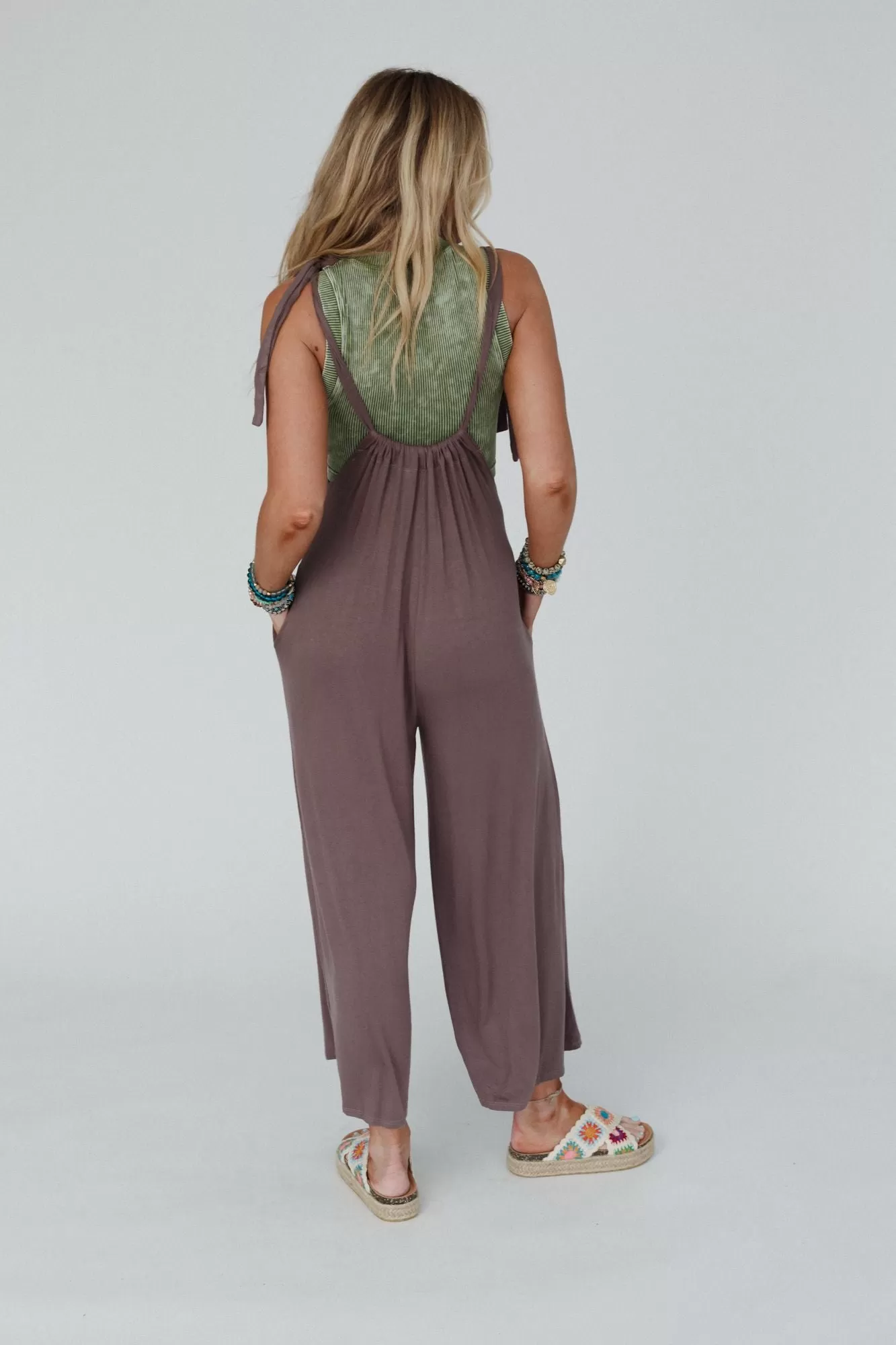 Forever Relaxed Gathered Jumpsuit - Mocha