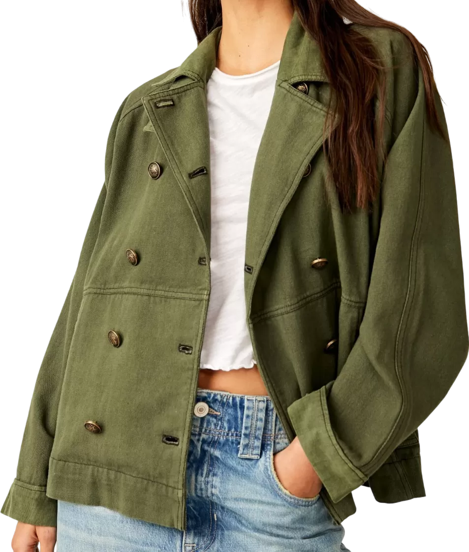 Free People We The Free Green Viva Surplus Jacket UK L