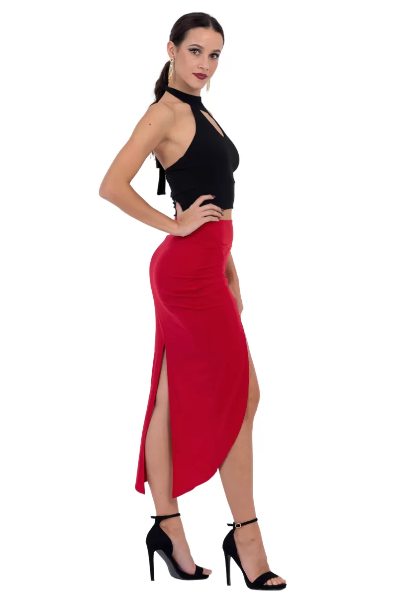 Front Keyhole With Open Back Halter Neck Top