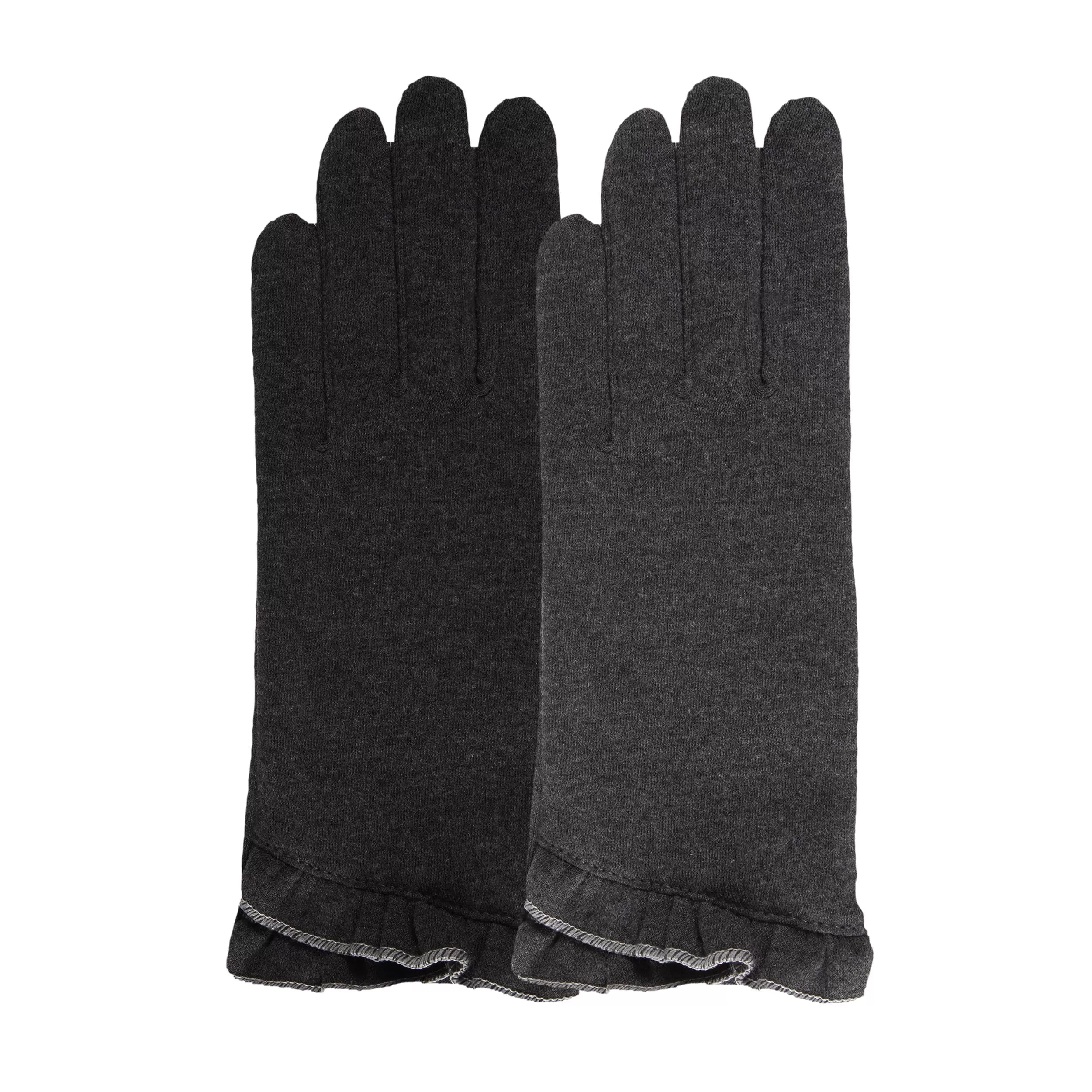 Gants Femme tissu volant Noir