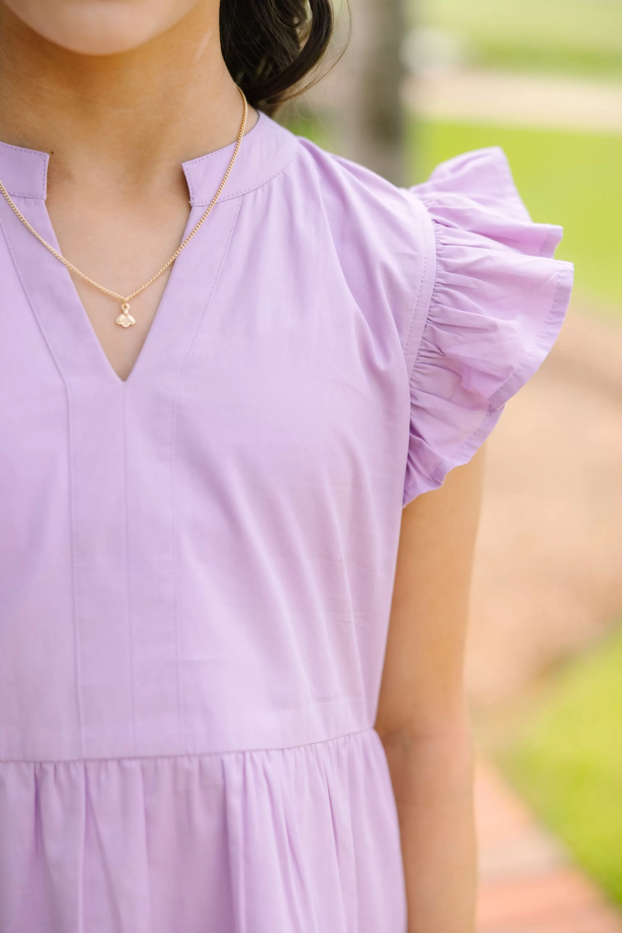 Girls: On The Move Lavender Purple Ruffled Babydoll Dress