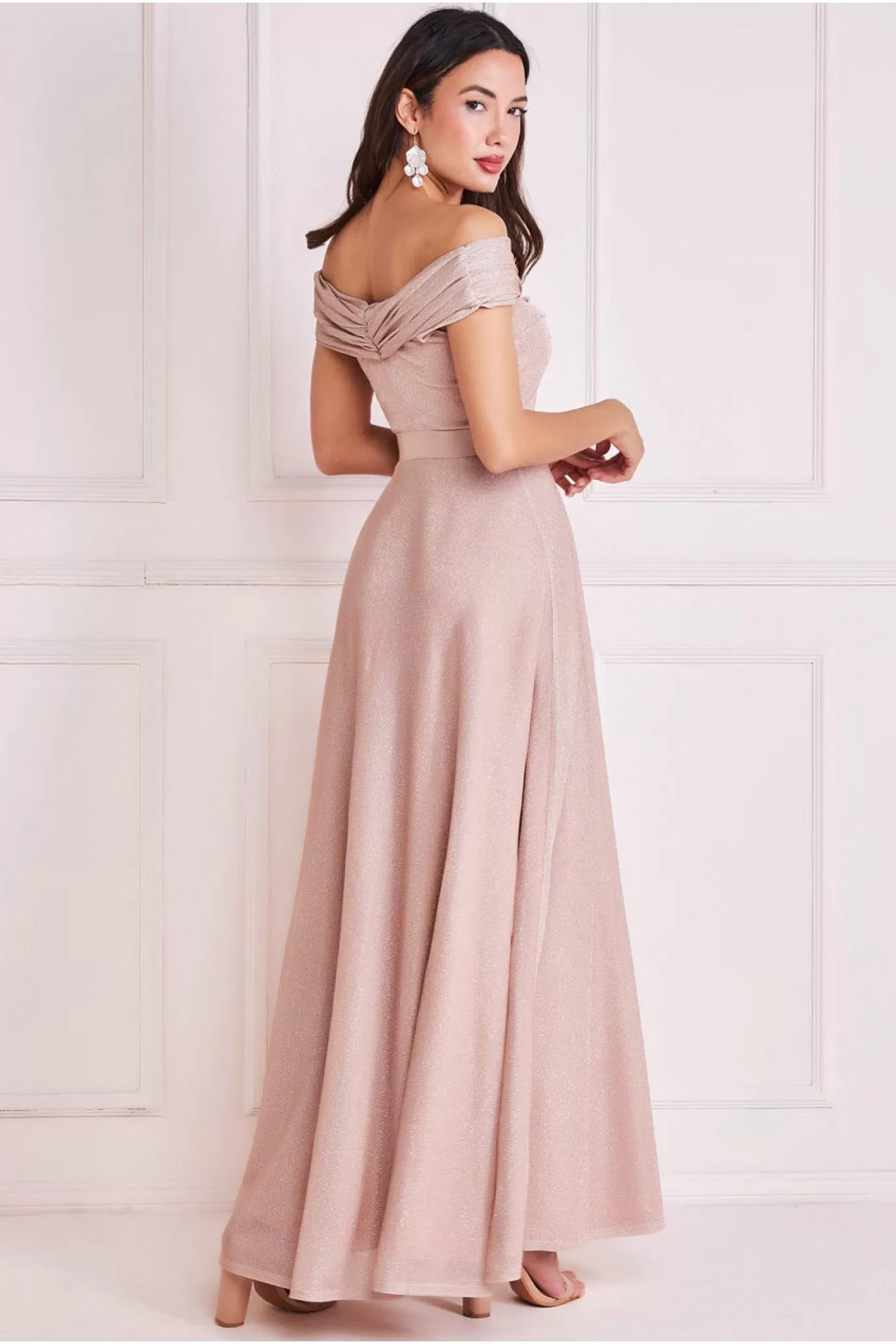 Goddiva Bardot Pleated Skirt Maxi