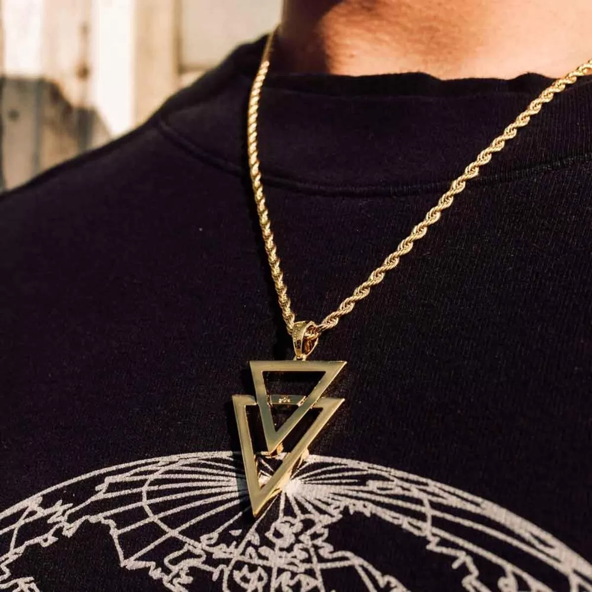 Gold Gods Gold Dual Arrow with 2.5MM 22" Rope Chain