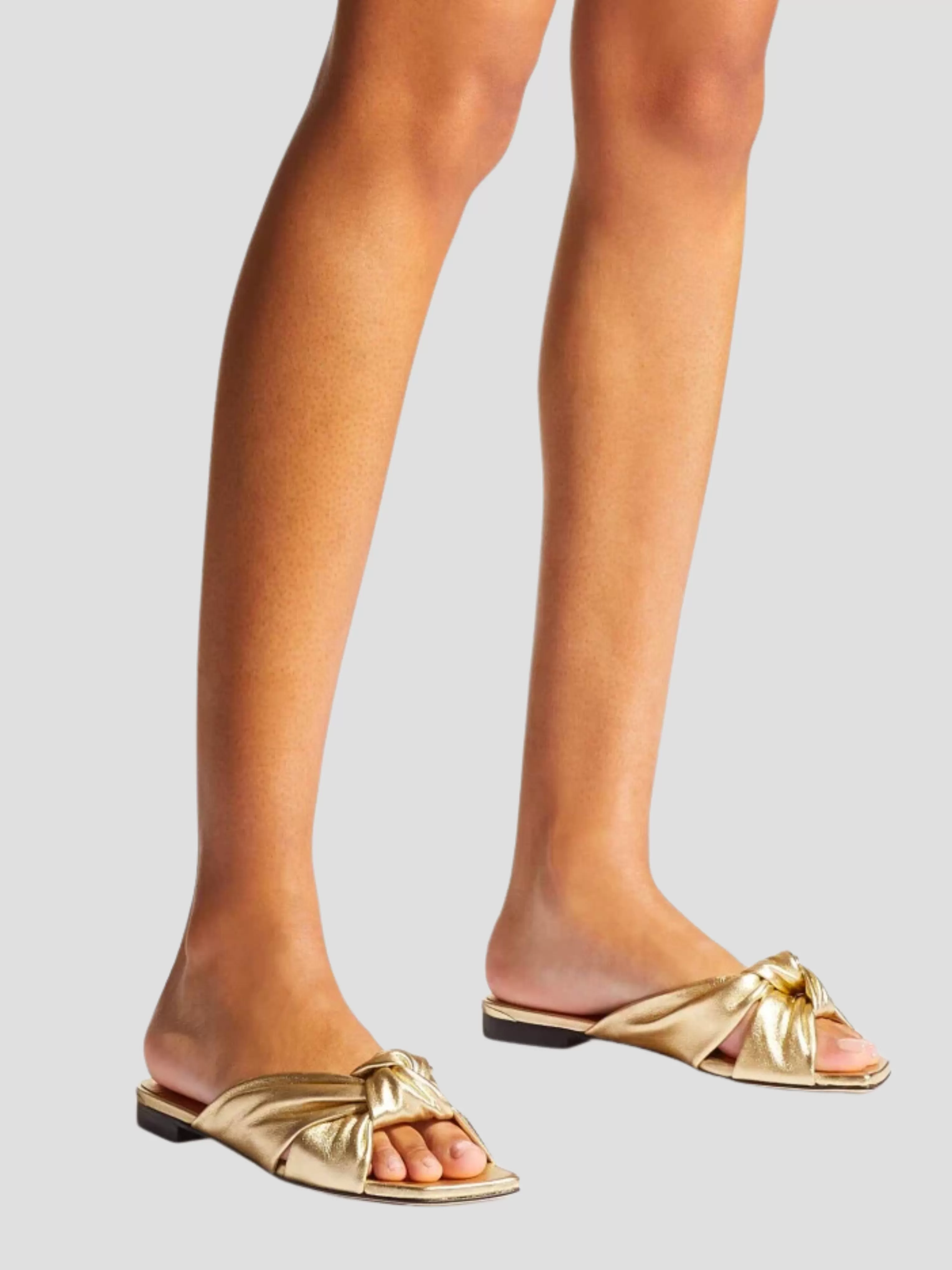 Gold Leather Avenue Knot Flat