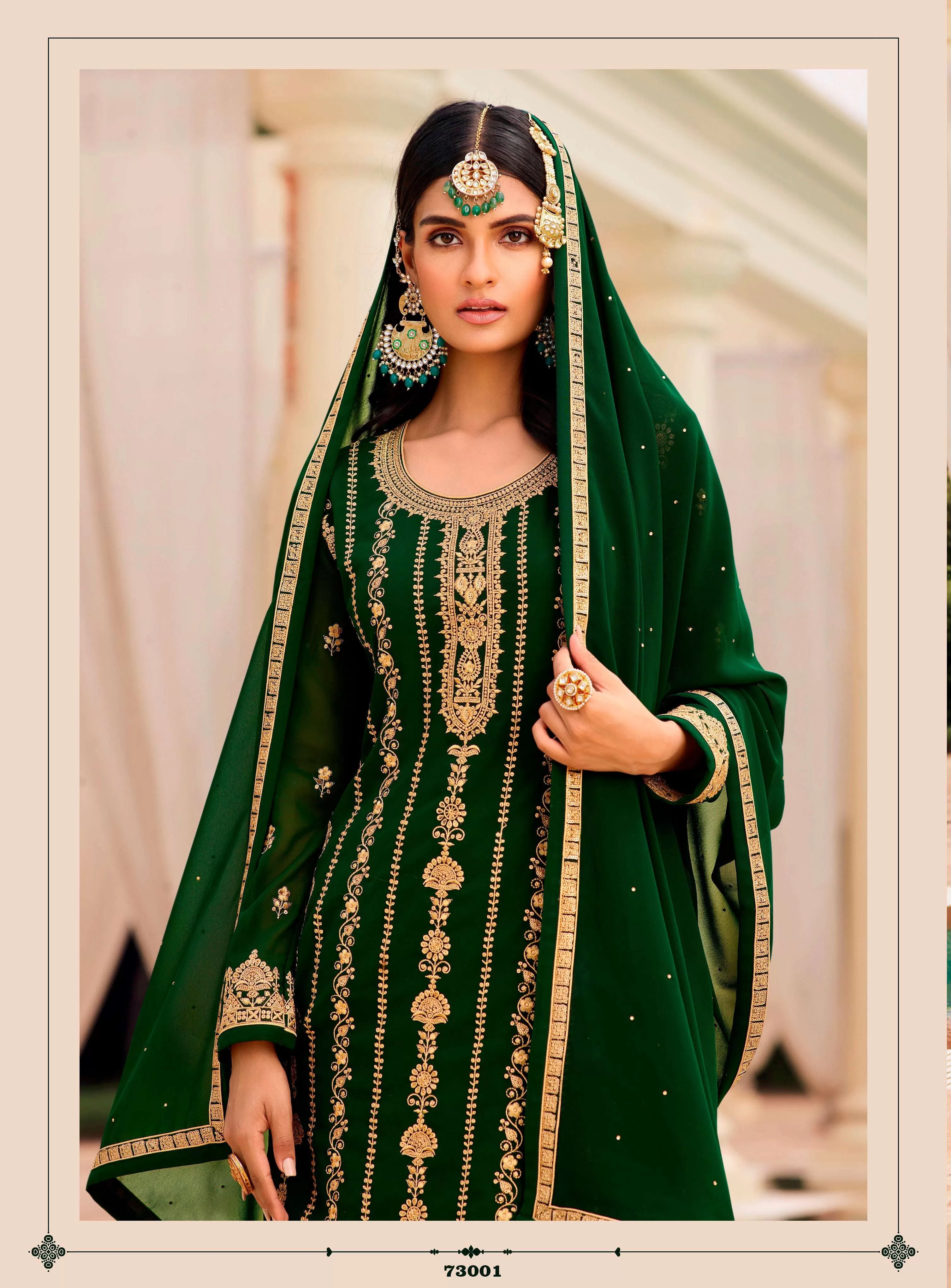 Green Pakistani Sharara Stylish Wear