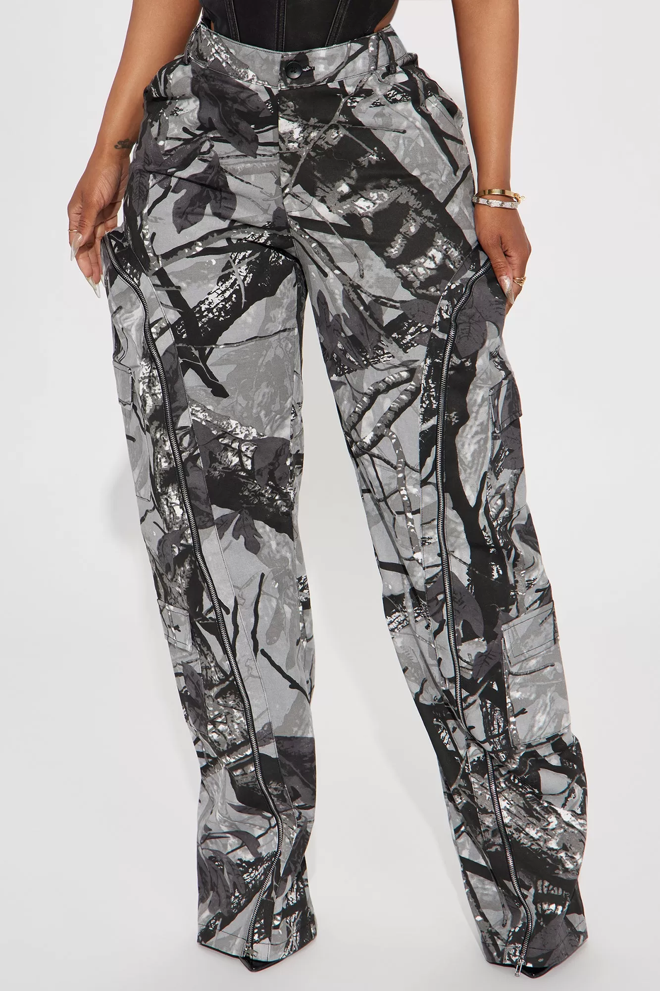 Had You Fooled Tree Camo Pant - Grey/combo