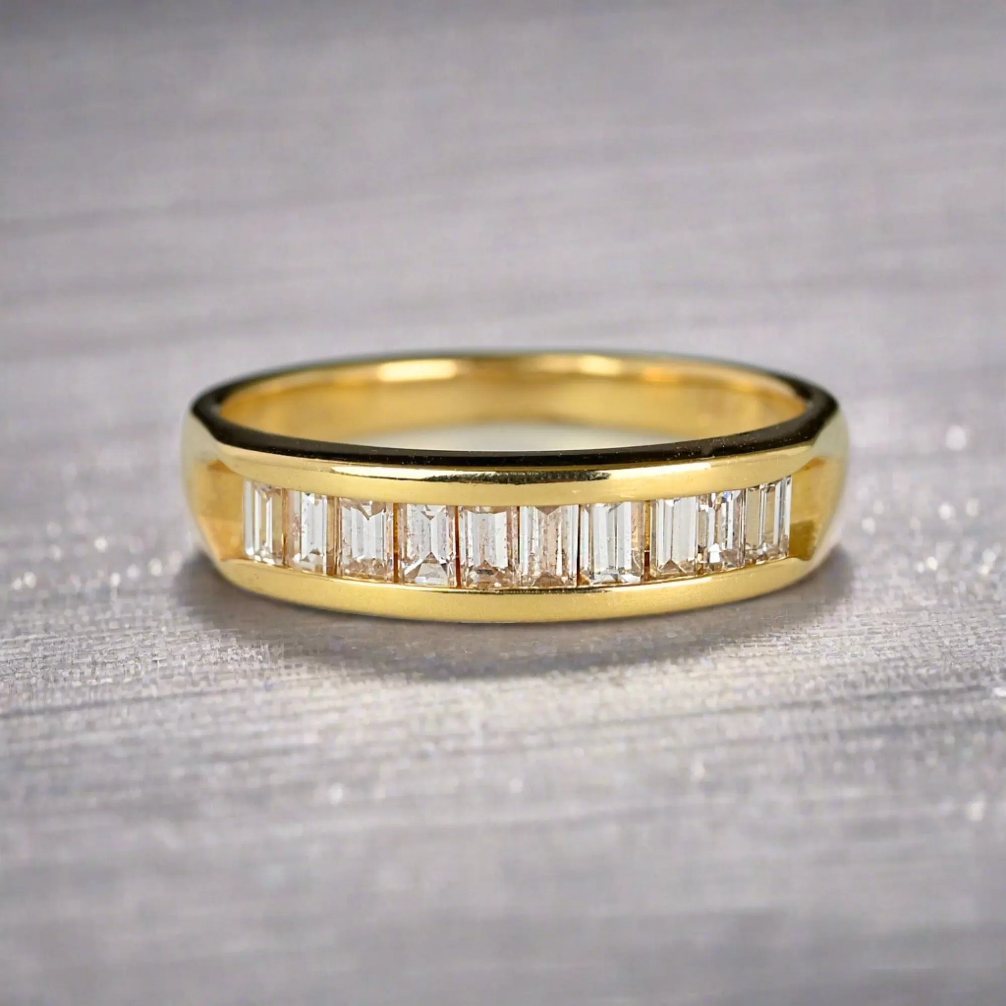 Half Eternity Baguette Diamond Wedding Ring Band