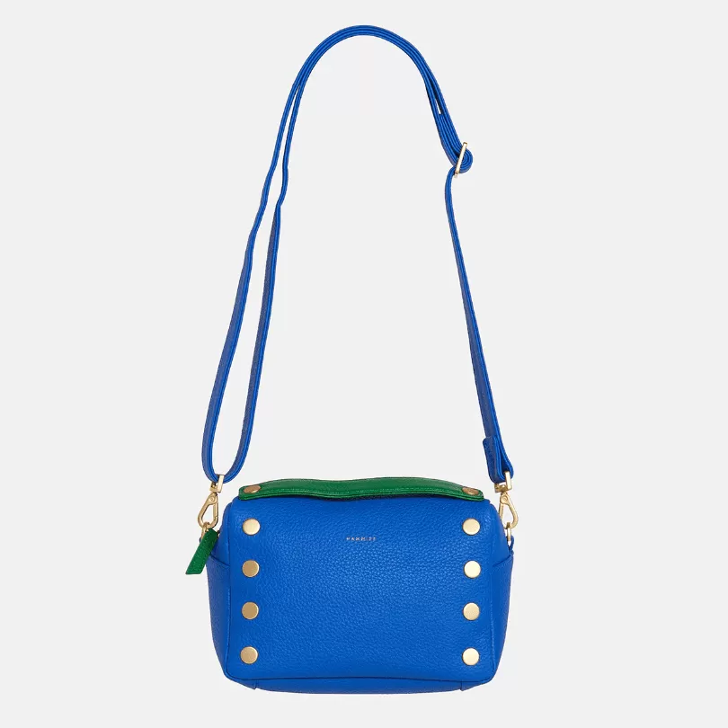 Hammitt Evan Crossbody Small Handbag in Avenue Blue Brushed Gold