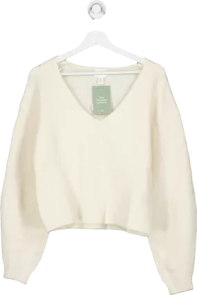 H&M Cream V Neckline Jumper UK M