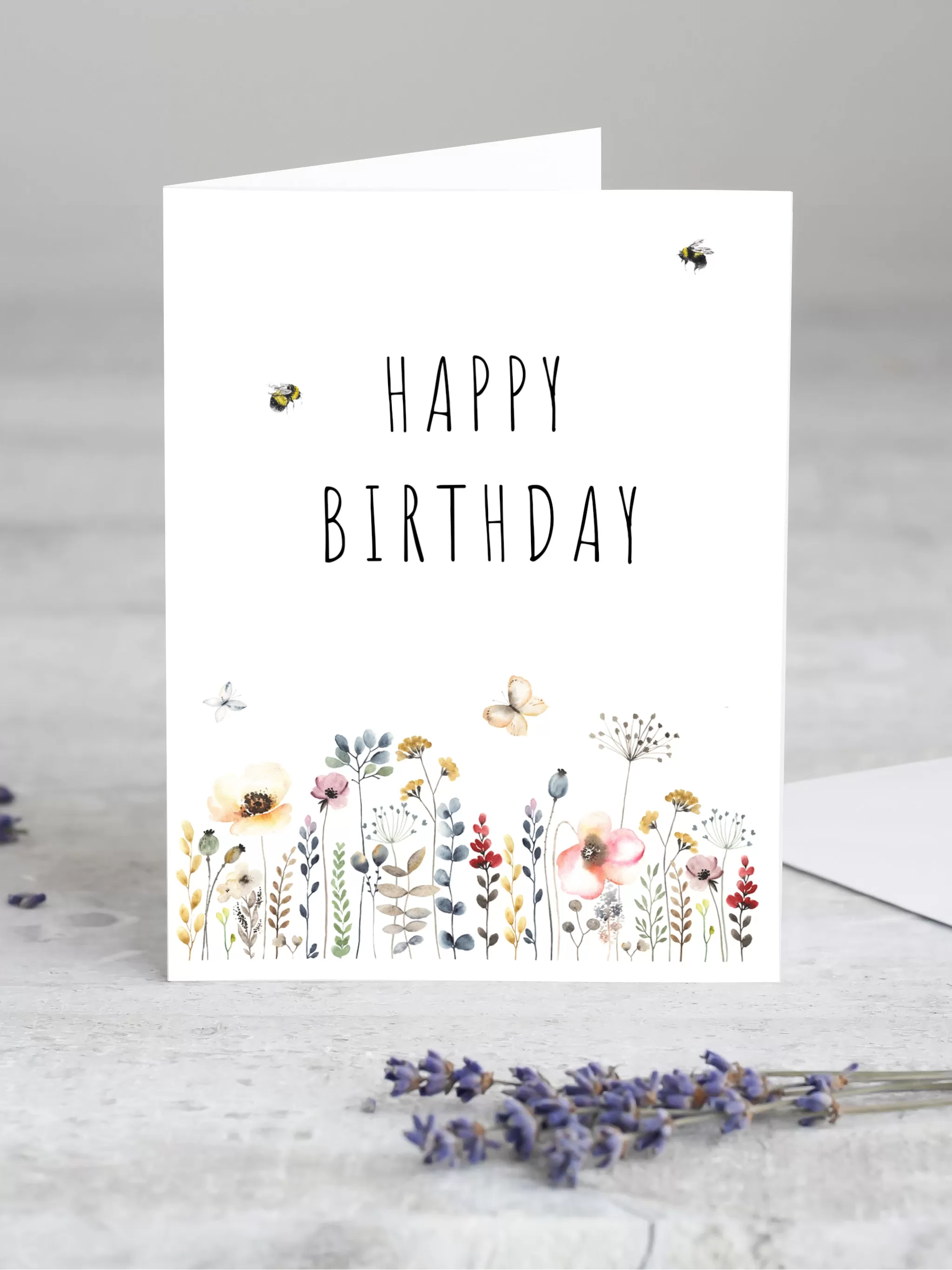 Happy Birthday Floral Wildflower Card