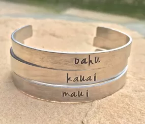 Hawaiian Jewelry, Maui Bracelet, Kauai Bracelet, Oahu Bracelet