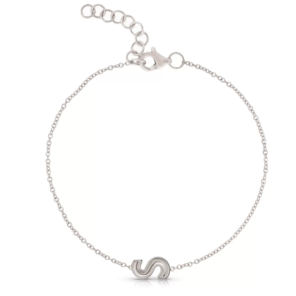 Helium Solid Outline Initial Bracelet