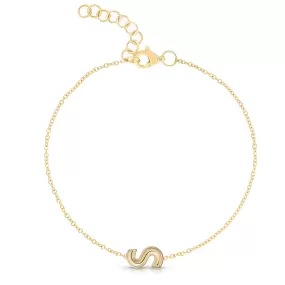 Helium Solid Outline Initial Bracelet