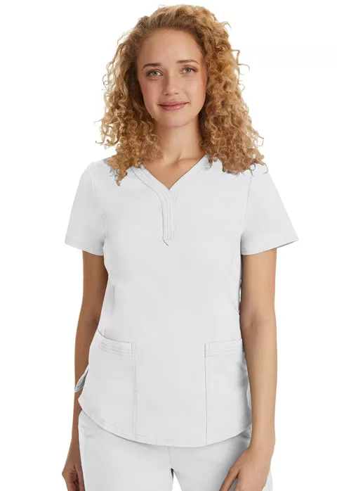 HH Purple Label Women's Jane Tiple Needle Y-Neck Scrub Top 2167