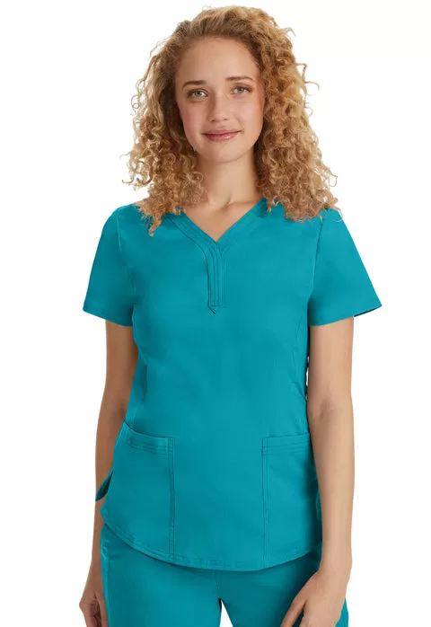 HH Purple Label Women's Jane Tiple Needle Y-Neck Scrub Top 2167