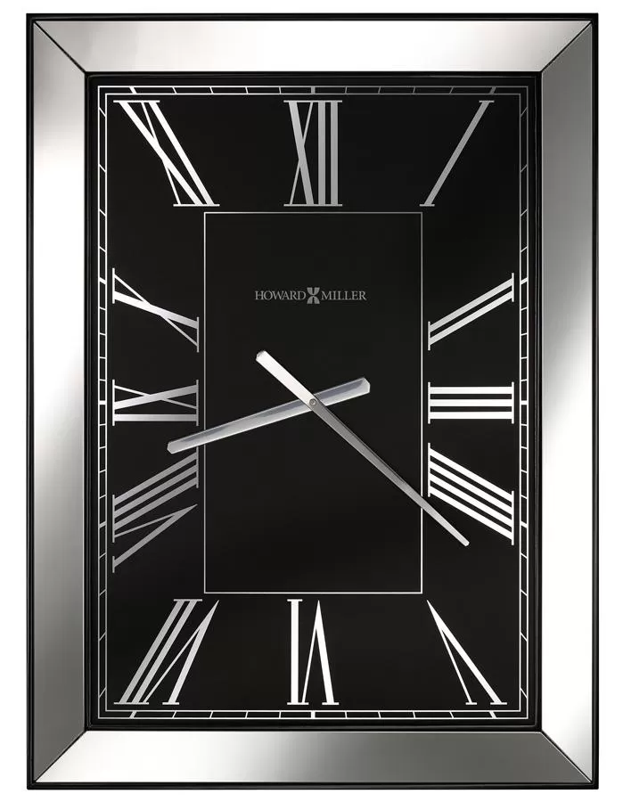 Howard Miller Ceara Rectangular Wall Clock - High Gloss Black - Roman Numerals