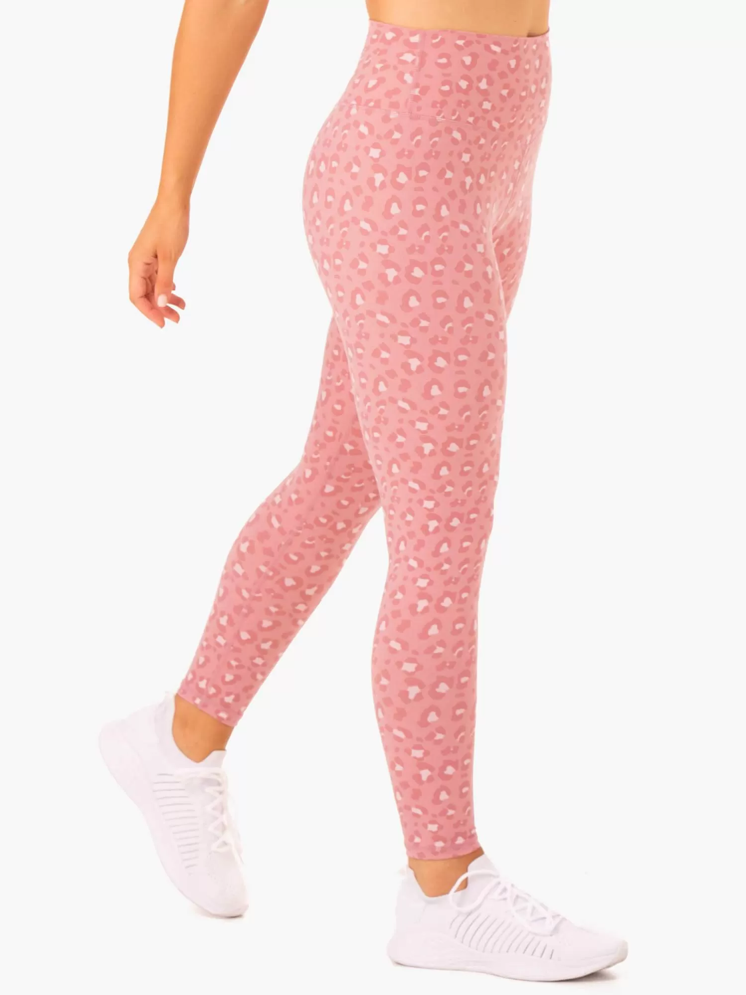 Hybrid Full Length Leggings - Pink Leopard