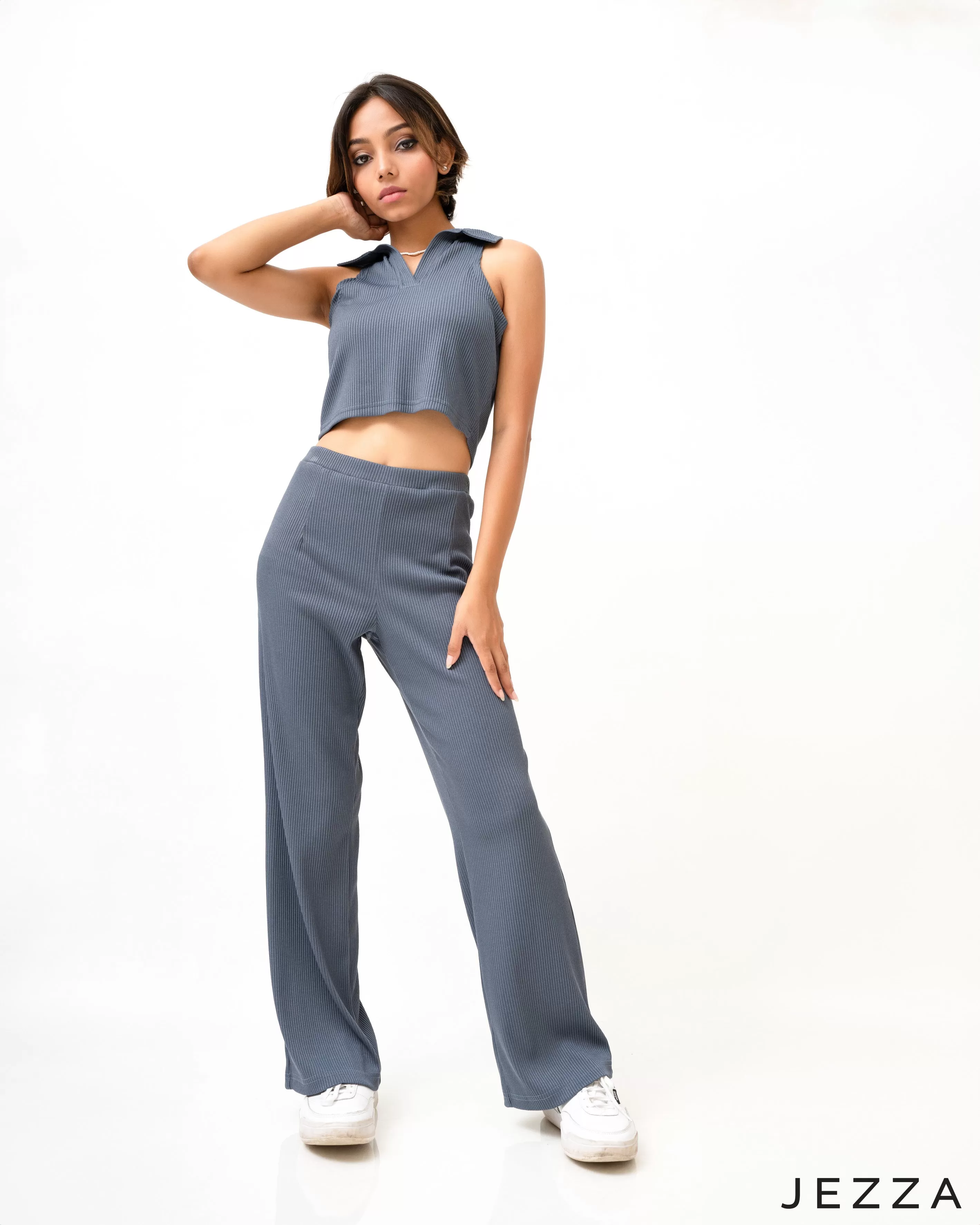 JEZZA Women's Matching Crop Top & Pant Set 51111/49421