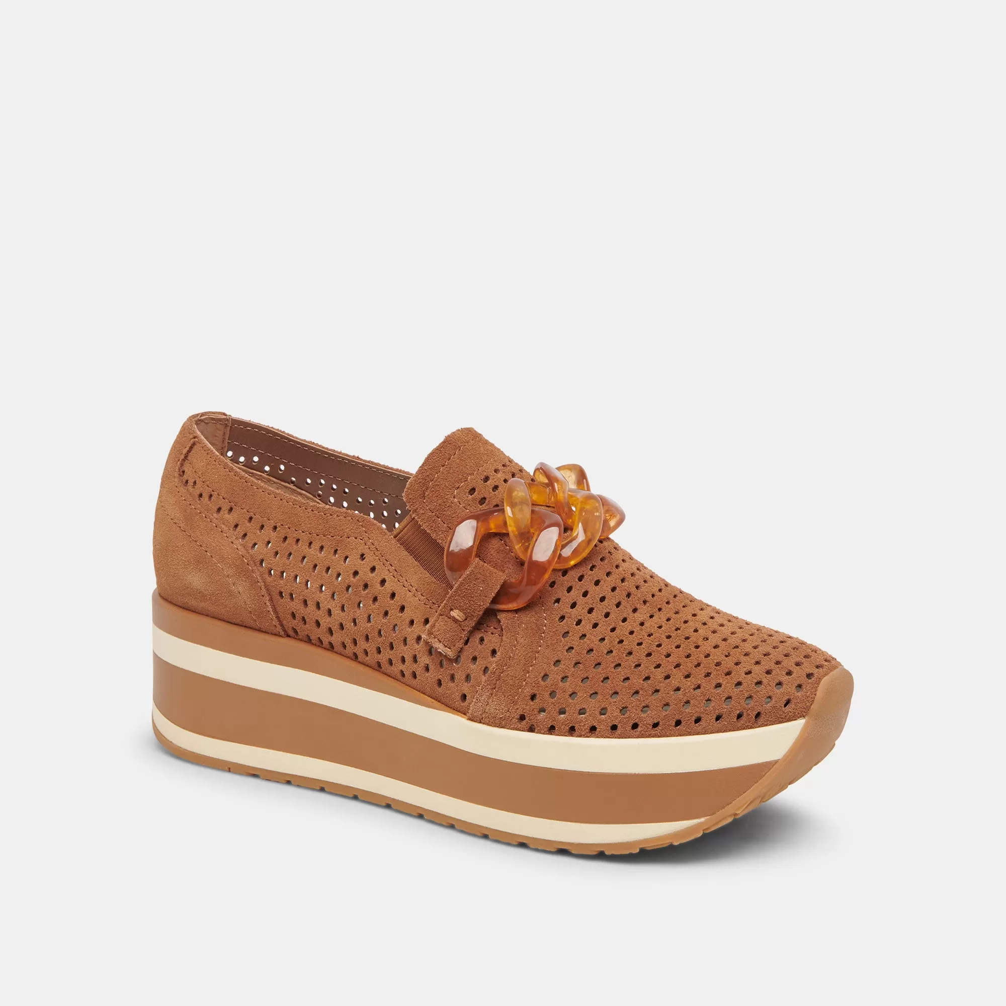 JHENEE PERFORATED SNEAKERS PECAN SUEDE