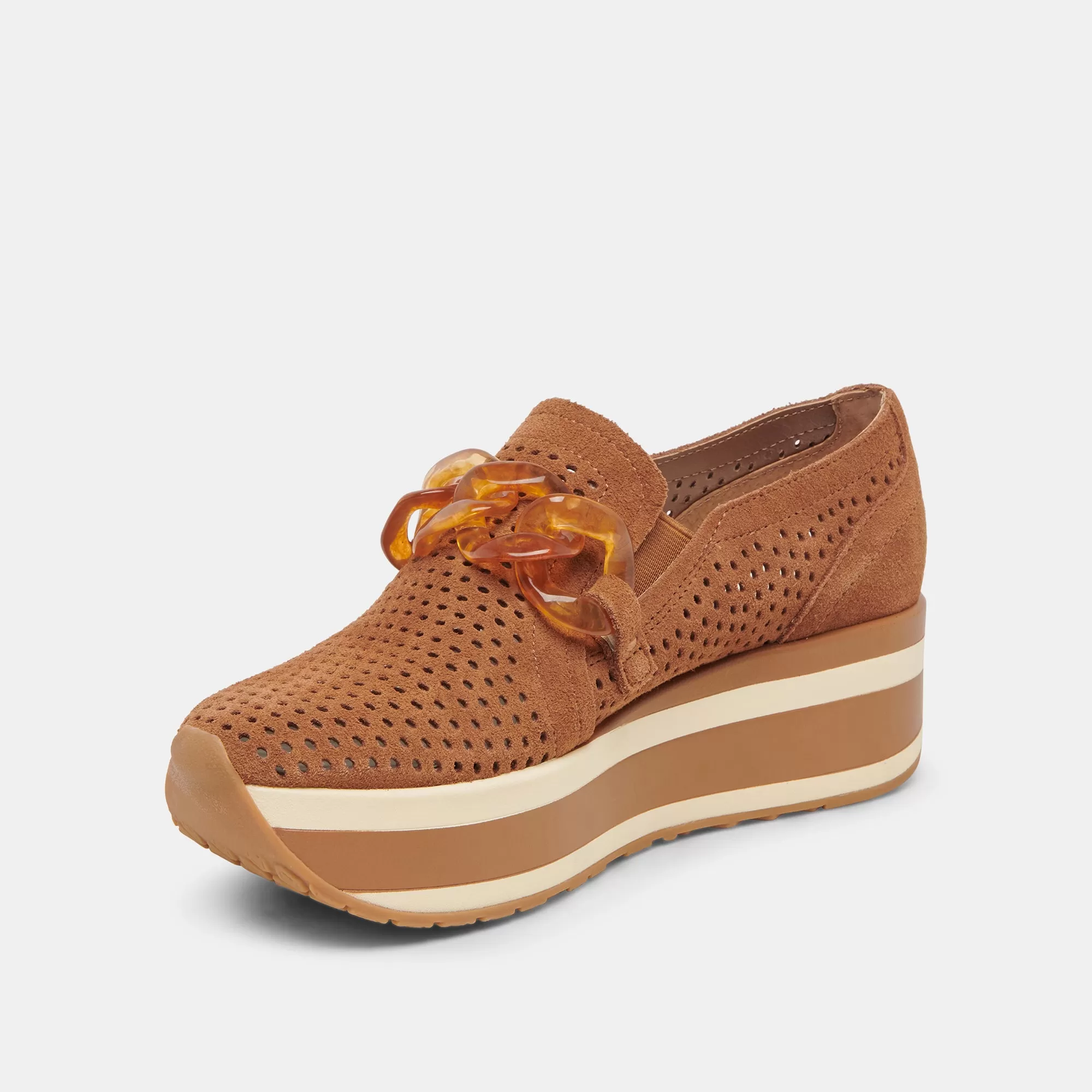 JHENEE PERFORATED SNEAKERS PECAN SUEDE