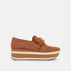 JHENEE PERFORATED SNEAKERS PECAN SUEDE