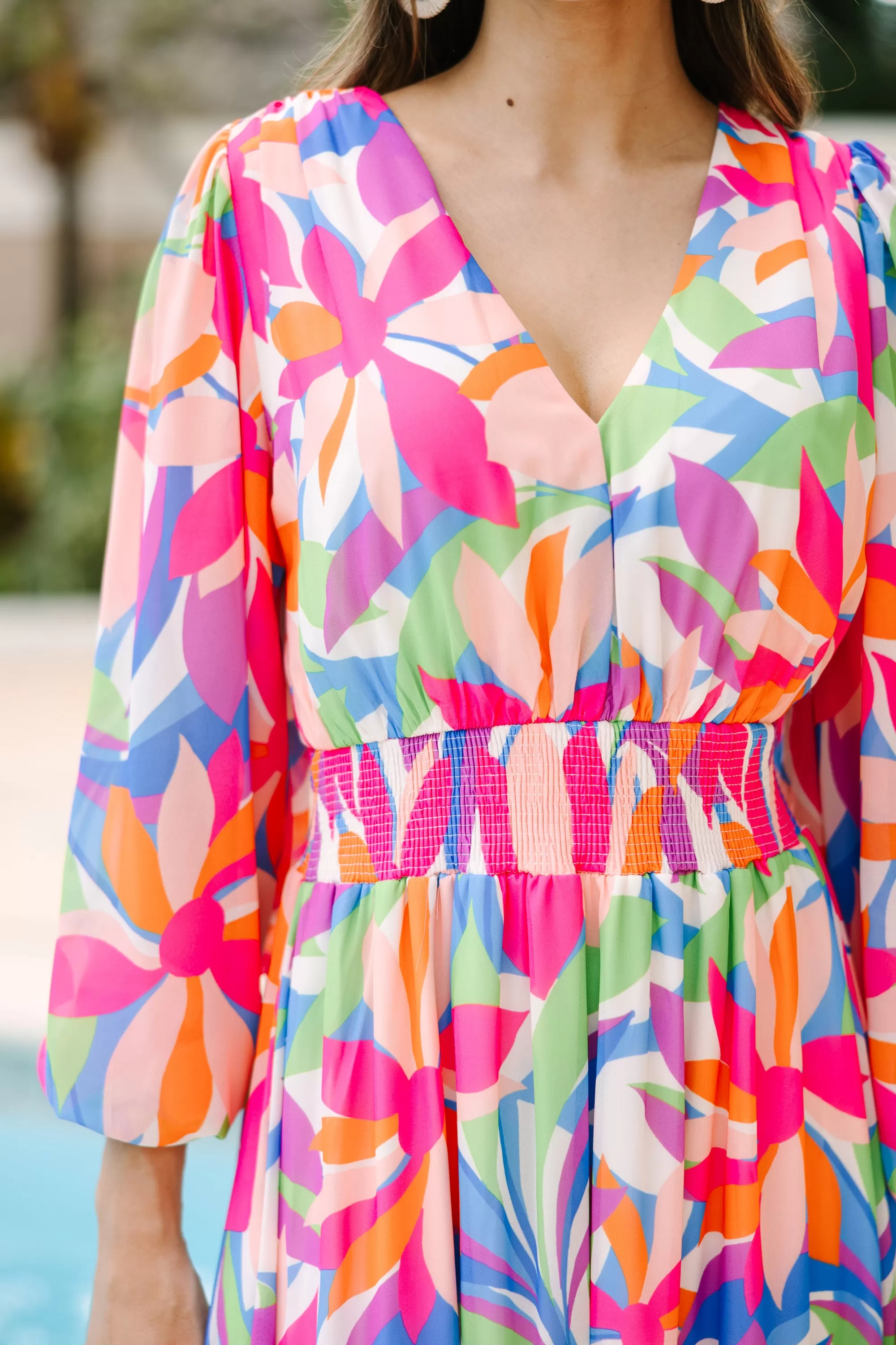 Just Imagine It Pink Abstract Maxi Dress