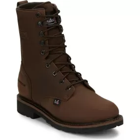 Justin Men's Drywall 8 Waterproof Western Work Boot -Brown- SE960