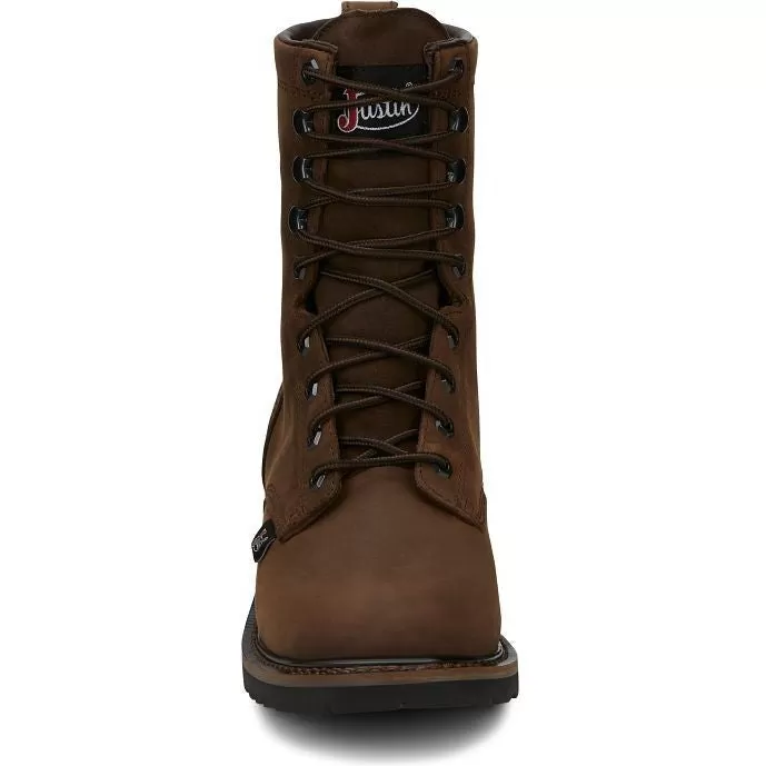 Justin Men's Drywall 8 Waterproof Western Work Boot -Brown- SE960