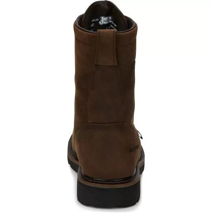 Justin Men's Drywall 8 Waterproof Western Work Boot -Brown- SE960