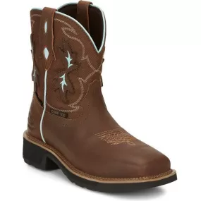 Justin Women's Chisel 8 Nano Comp Toe Western Work Boot -Brown- GY9960