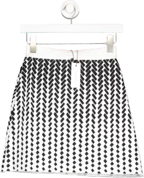 Karen Millen White Faded Geo Jacquard Bandage Knit Skirt UK XS